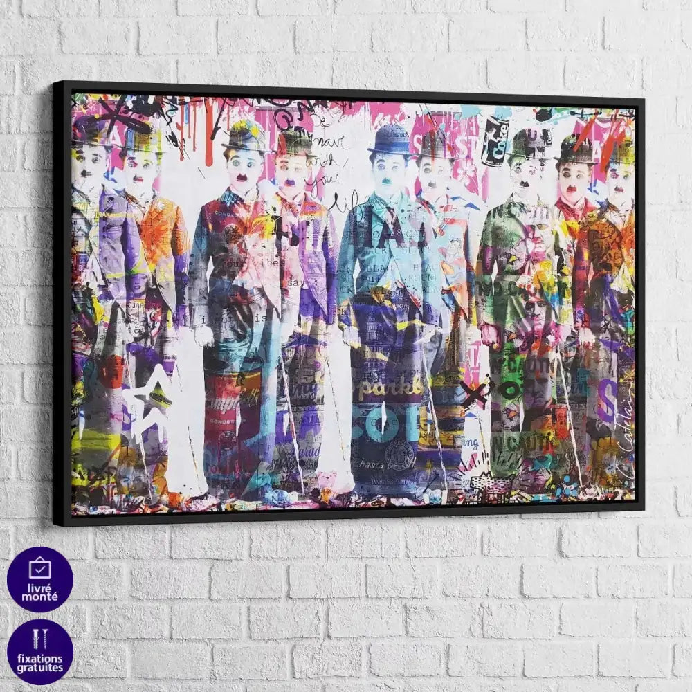 Tableau Street Art Charlie Chaplin and co - Montableaudeco