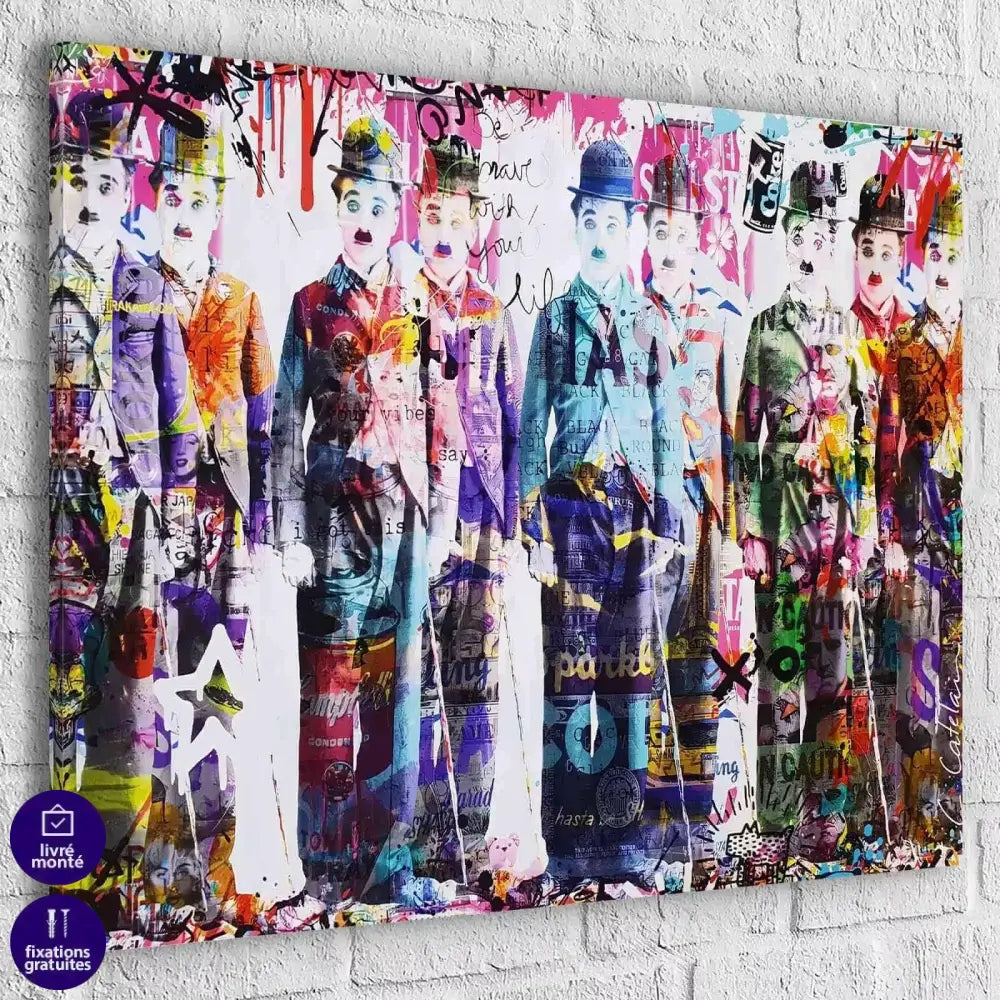 Tableau Street Art Charlie Chaplin and co - Montableaudeco