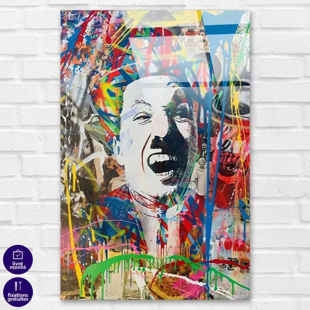 Tableau Street Art Charlie Chaplin Big Smile - Montableaudeco