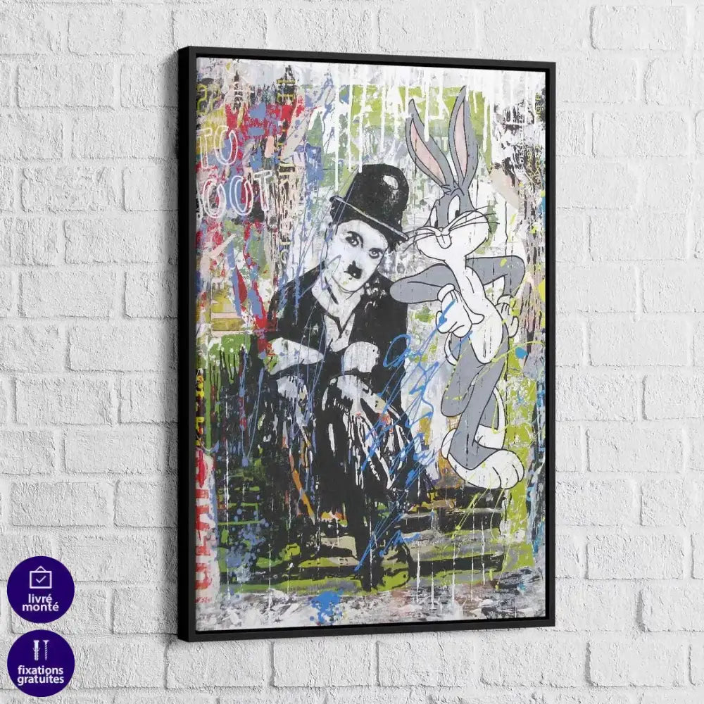 Tableau Street Art Charlie et Bunny - Montableaudeco