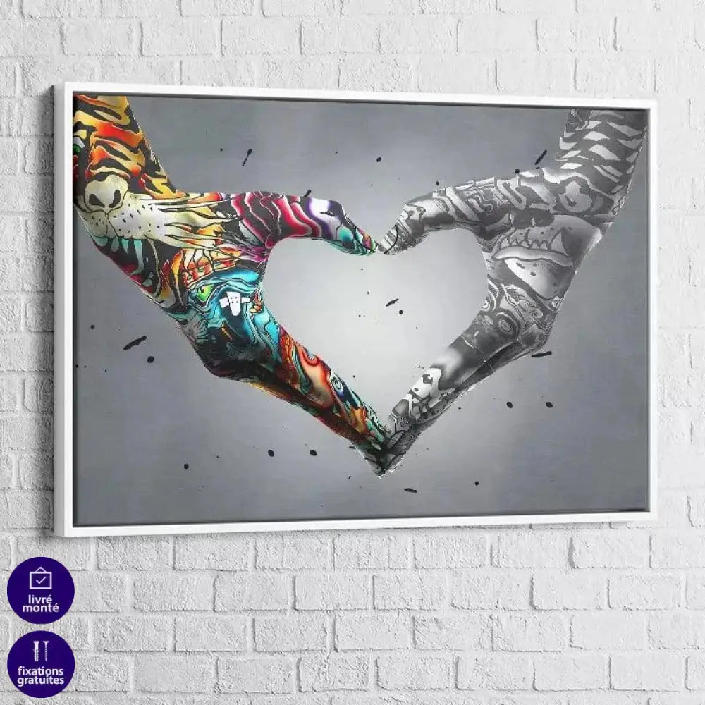 Tableau Street Art Coeur sur la main - Montableaudeco