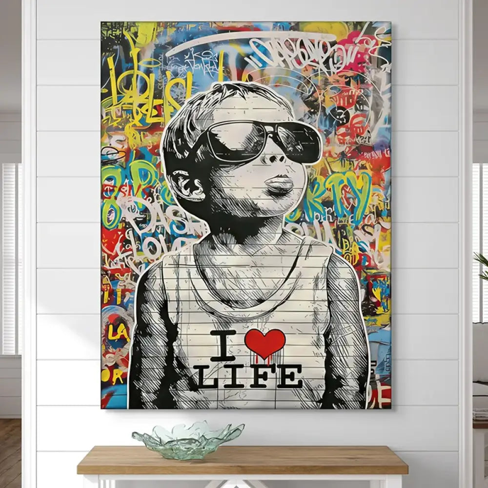 Tableau graffiti pop art enfant cool art urbain décoratif