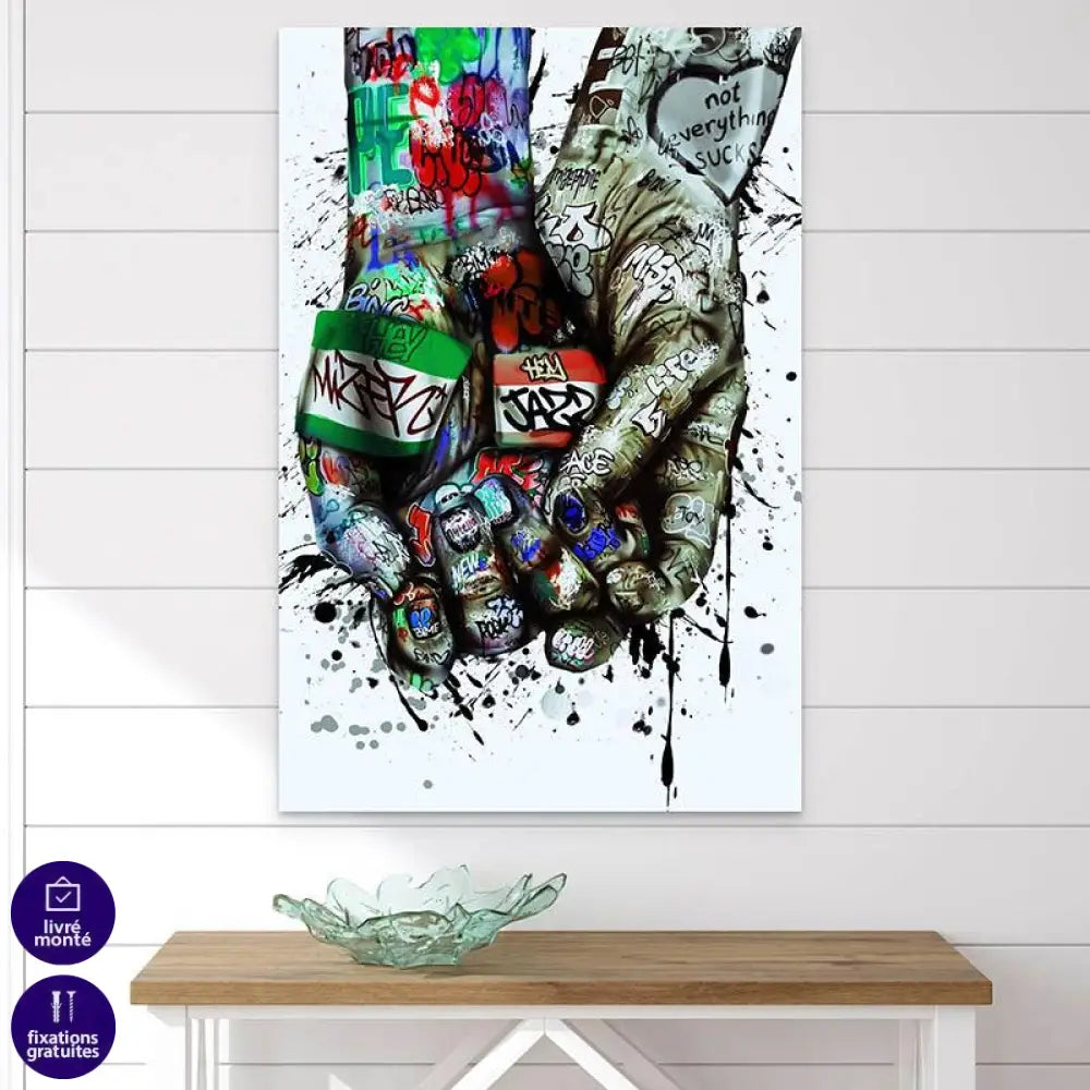 Tableau Street Art | Étreinte Urbaine | Promos -20% Livraison Gratuite b