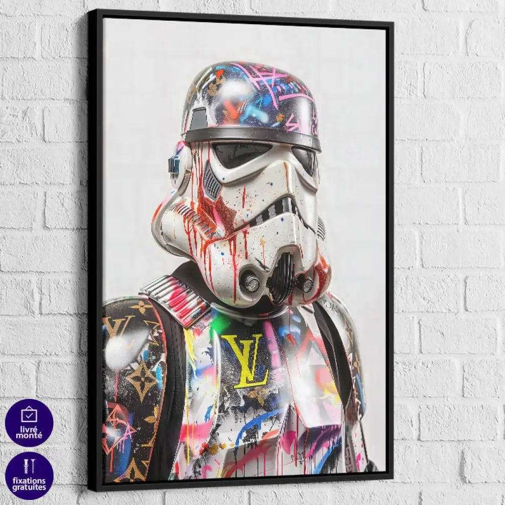 tableau pop culture revisité avec motifs de luxe