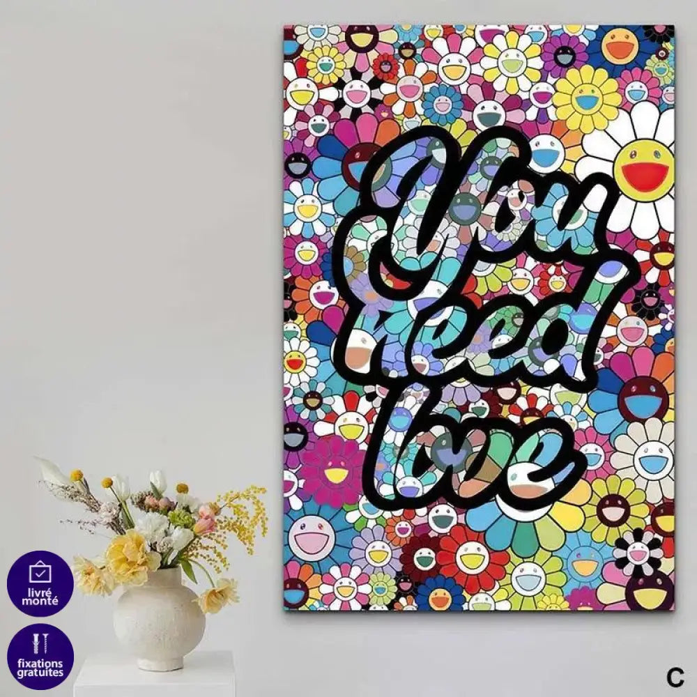 Tableau Street Art Graffiti Good Vibes - Montableaudeco