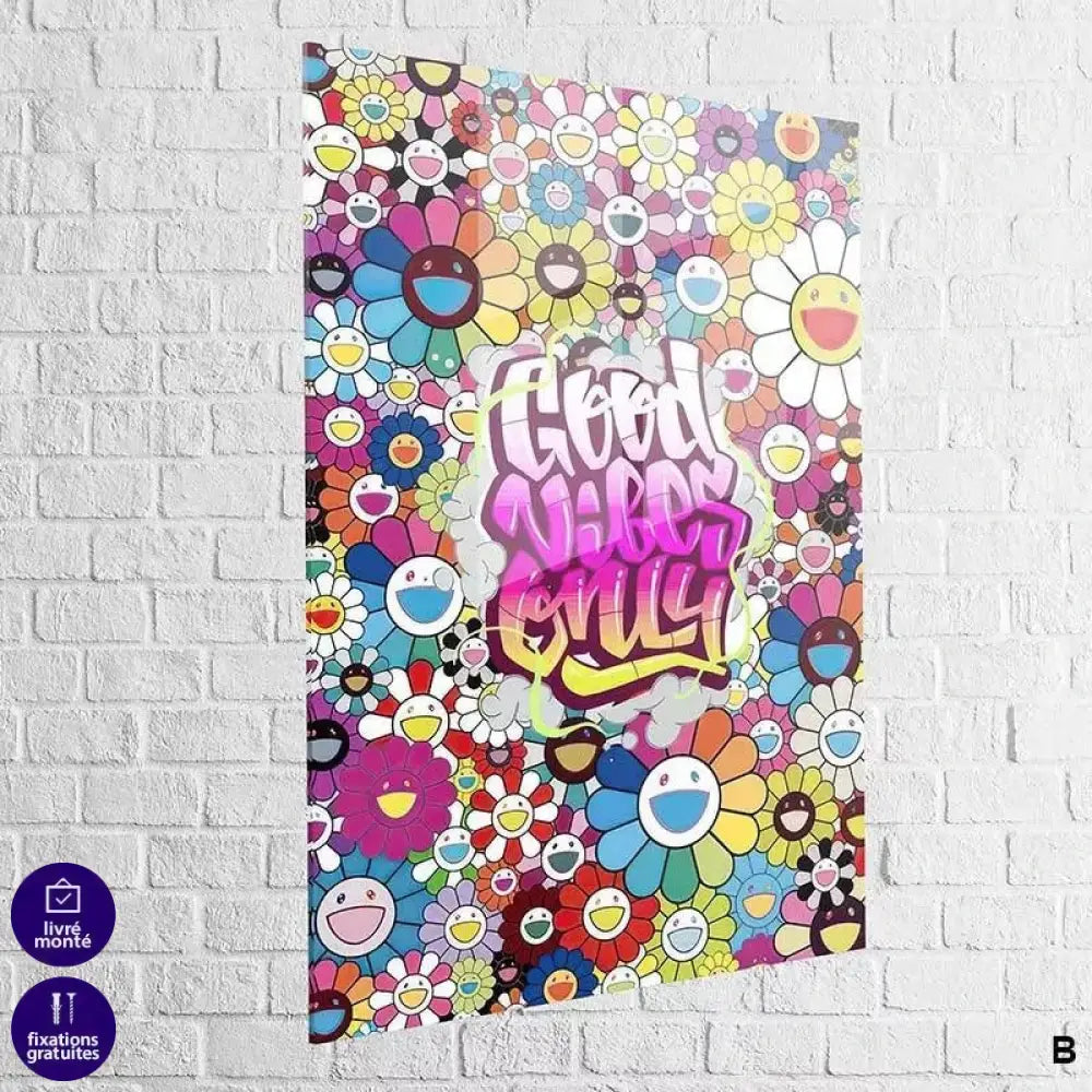 Tableau Street Art Graffiti Good Vibes - Montableaudeco