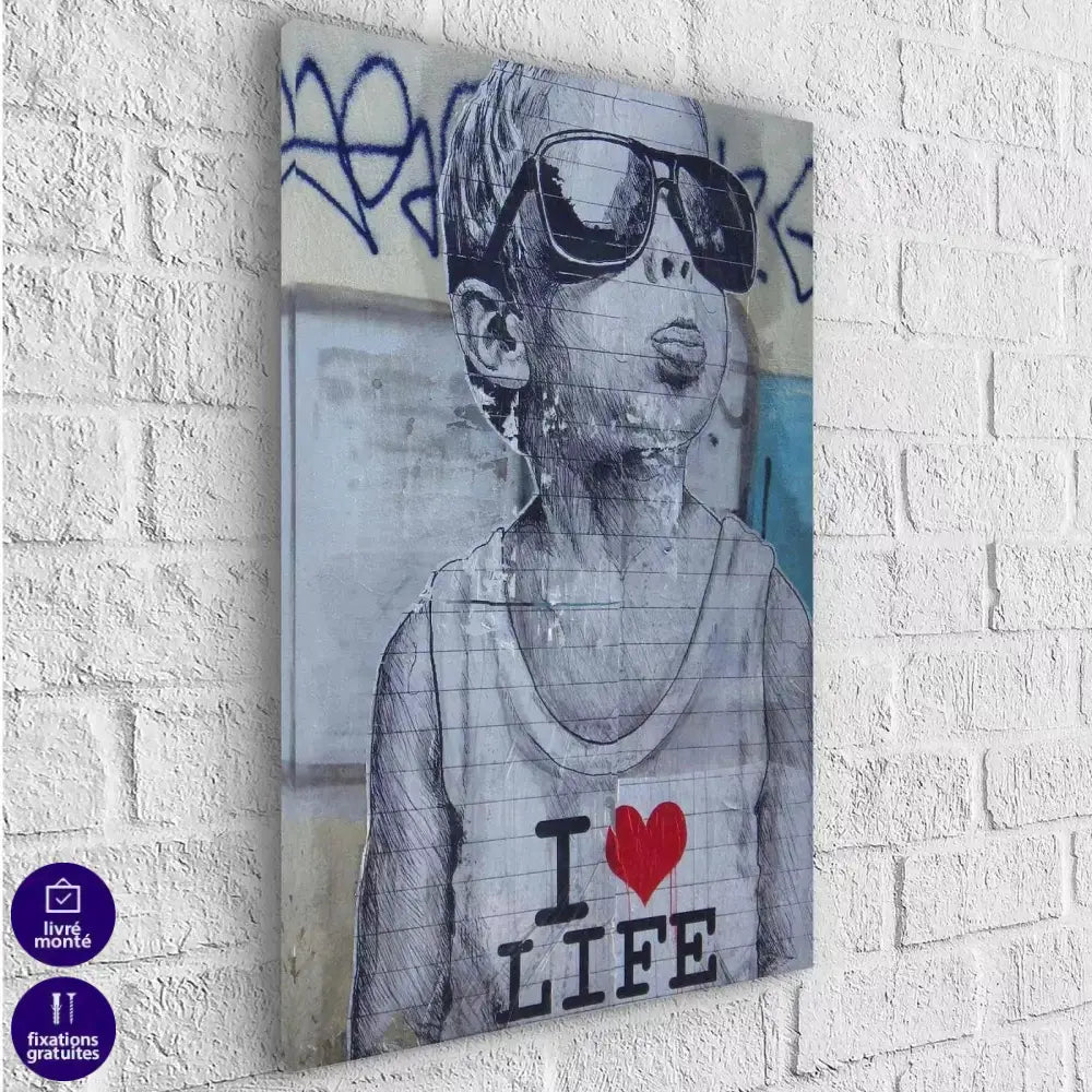 Tableau Street Art I Love Life - Montableaudeco