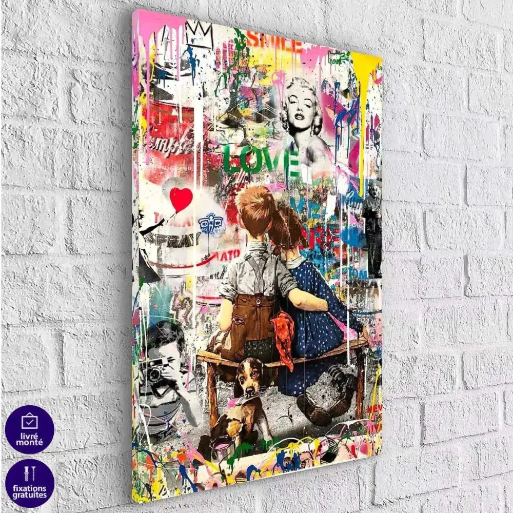 Tableau Street Art Jeunesse Amoureuse - Montableaudeco