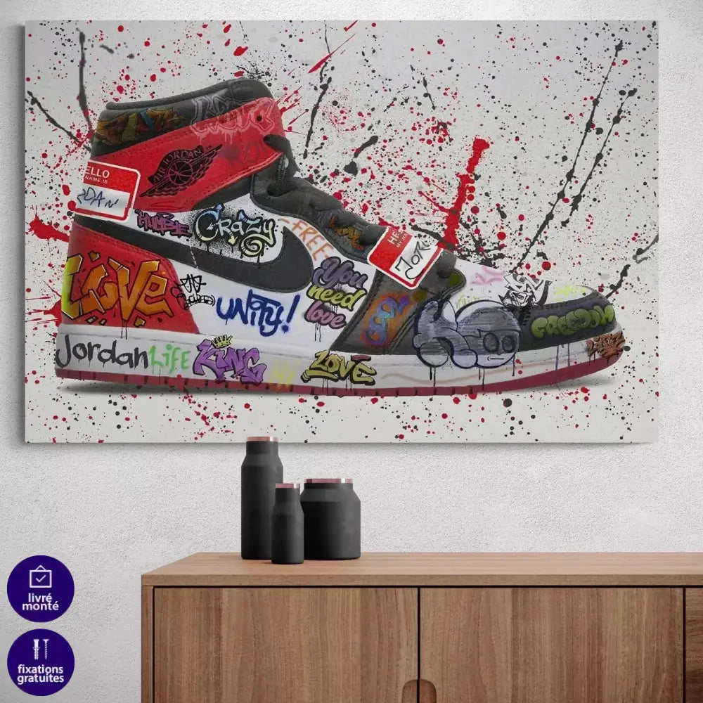 Tableau Street Art Jordan Air - Montableaudeco