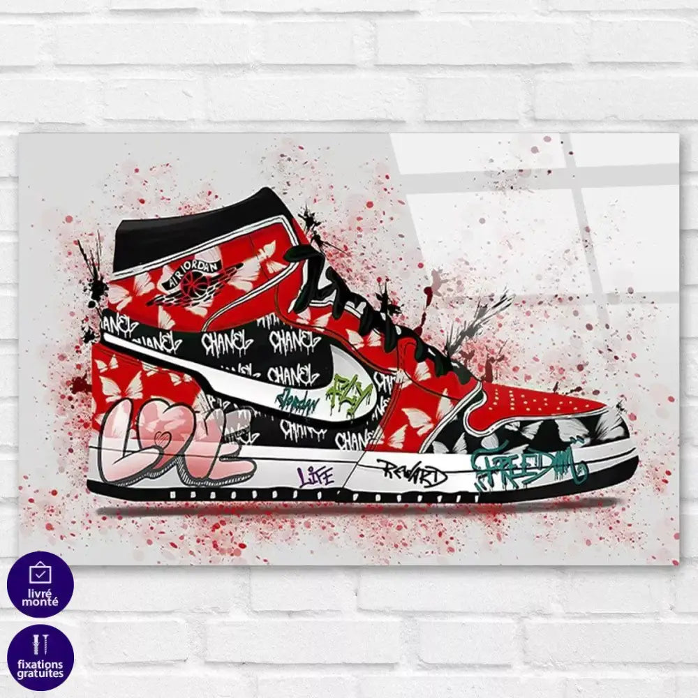Tableau Street Art Jordan Air Rouge - Montableaudeco