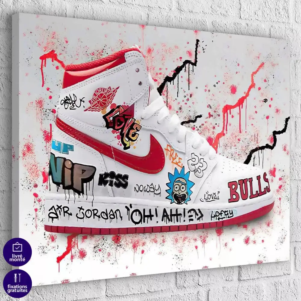 Tableau Street Art Jordan Graffiti - Montableaudeco