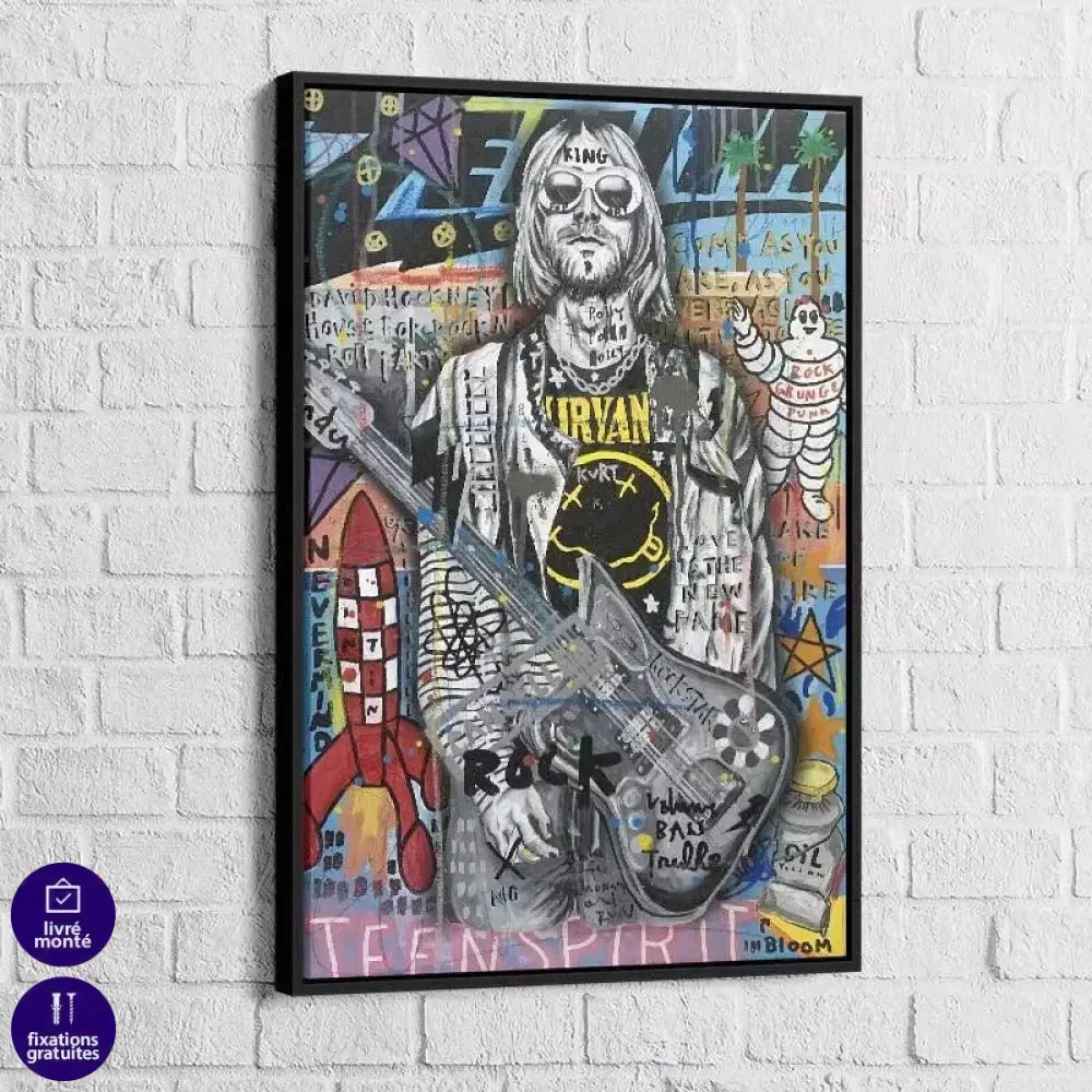 Tableau Street Art Kurt Cobain Teen Spirit - Montableaudeco