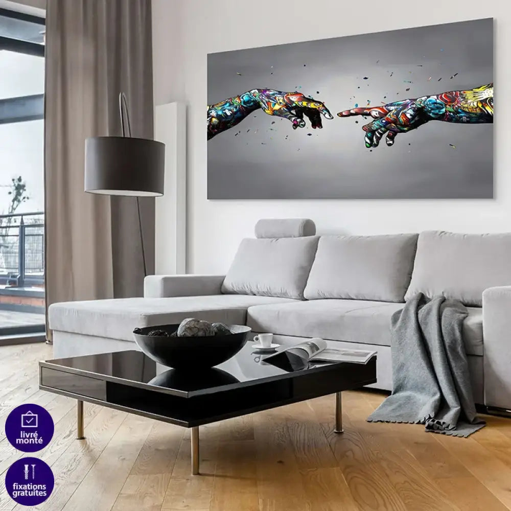 Tableau Street Art inspiré de Michel-Ange, style urbain et contemporain