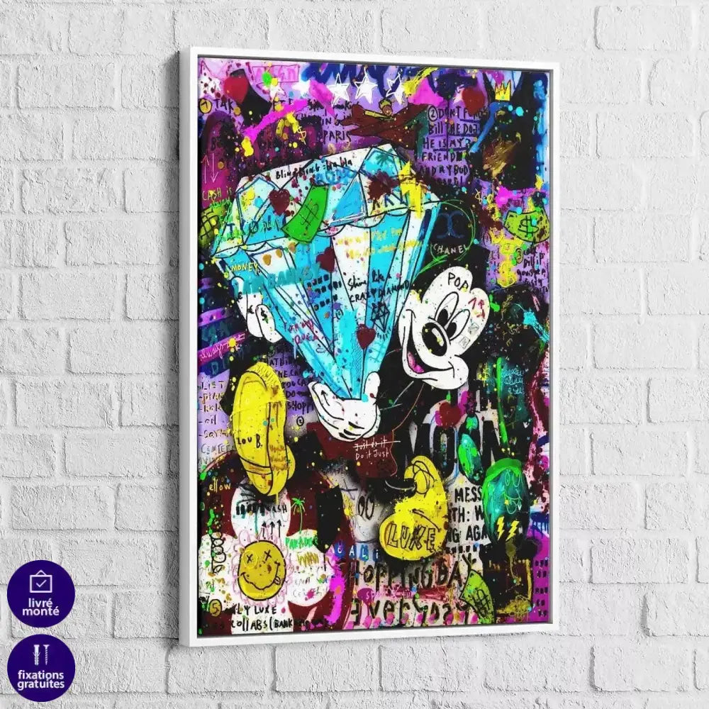 Tableau Street Art le diamant de Mickey - Montableaudeco