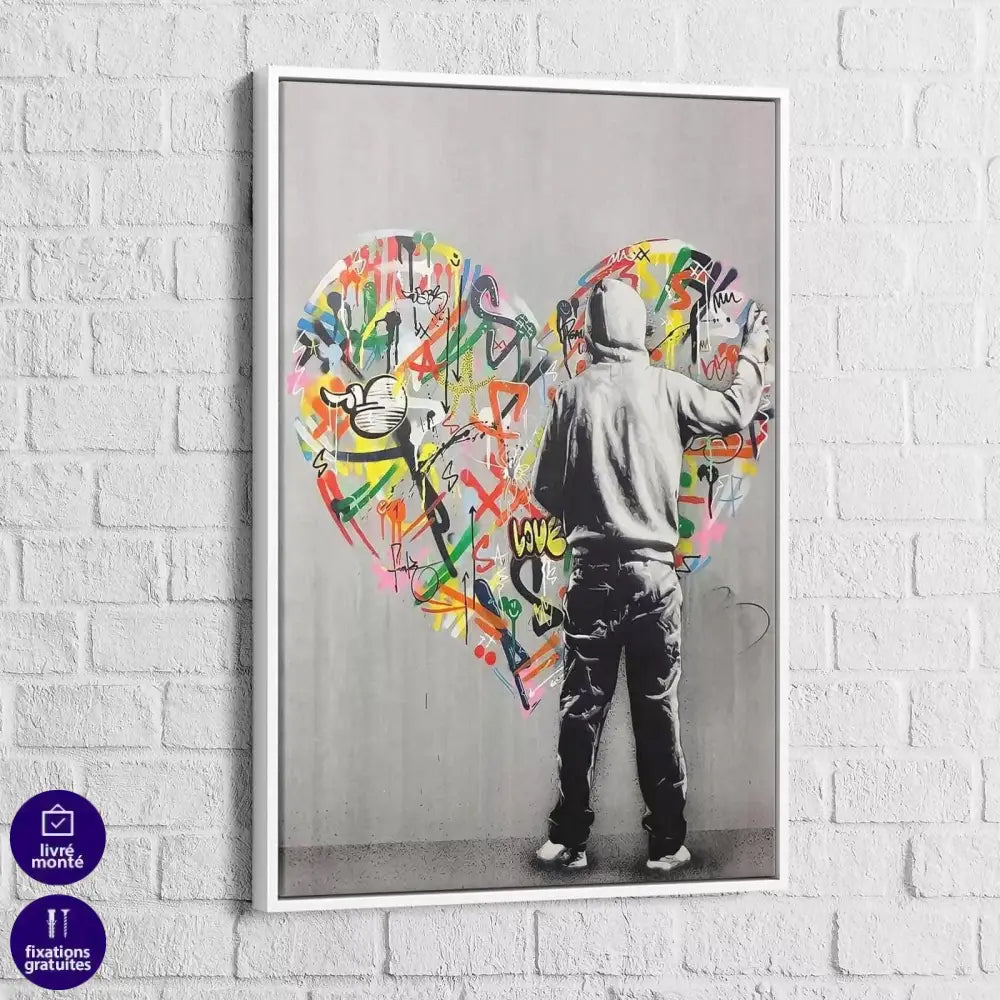 Tableau Street Art Le Grapheur a un cœur - Montableaudeco