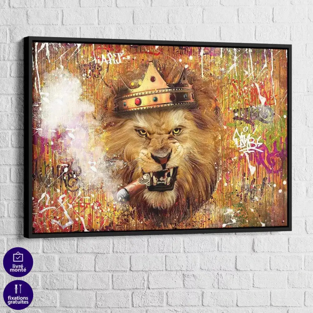 Tableau Street Art Le Roi Lion - Montableaudeco