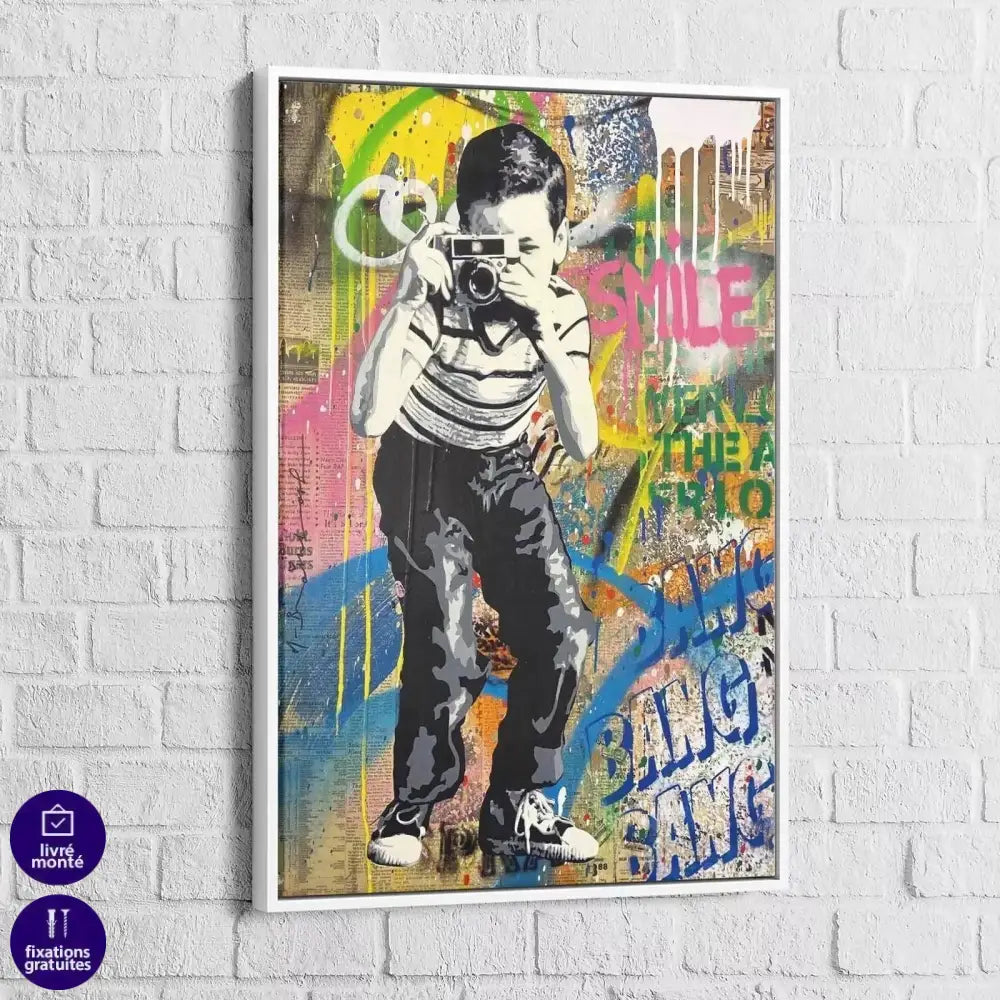 Tableau Street Art L'enfant à la Photo - Montableaudeco