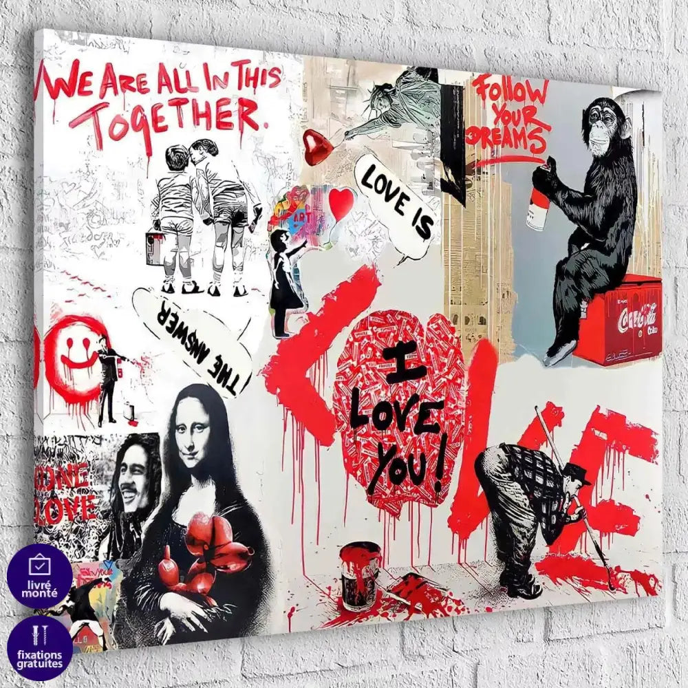 Tableau Street Art Love and Love - Montableaudeco