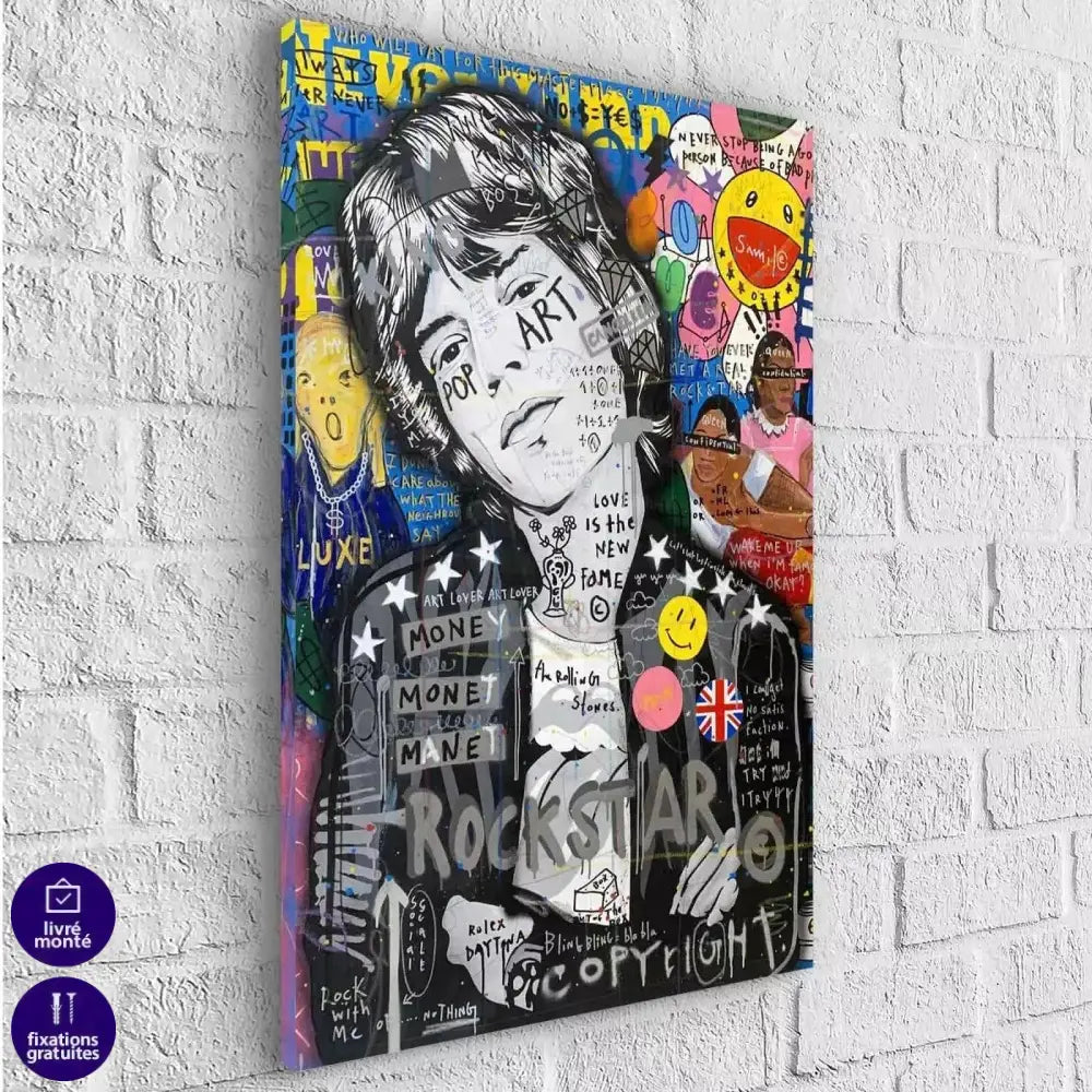 Tableau Street Art Mick Jagger - Montableaudeco