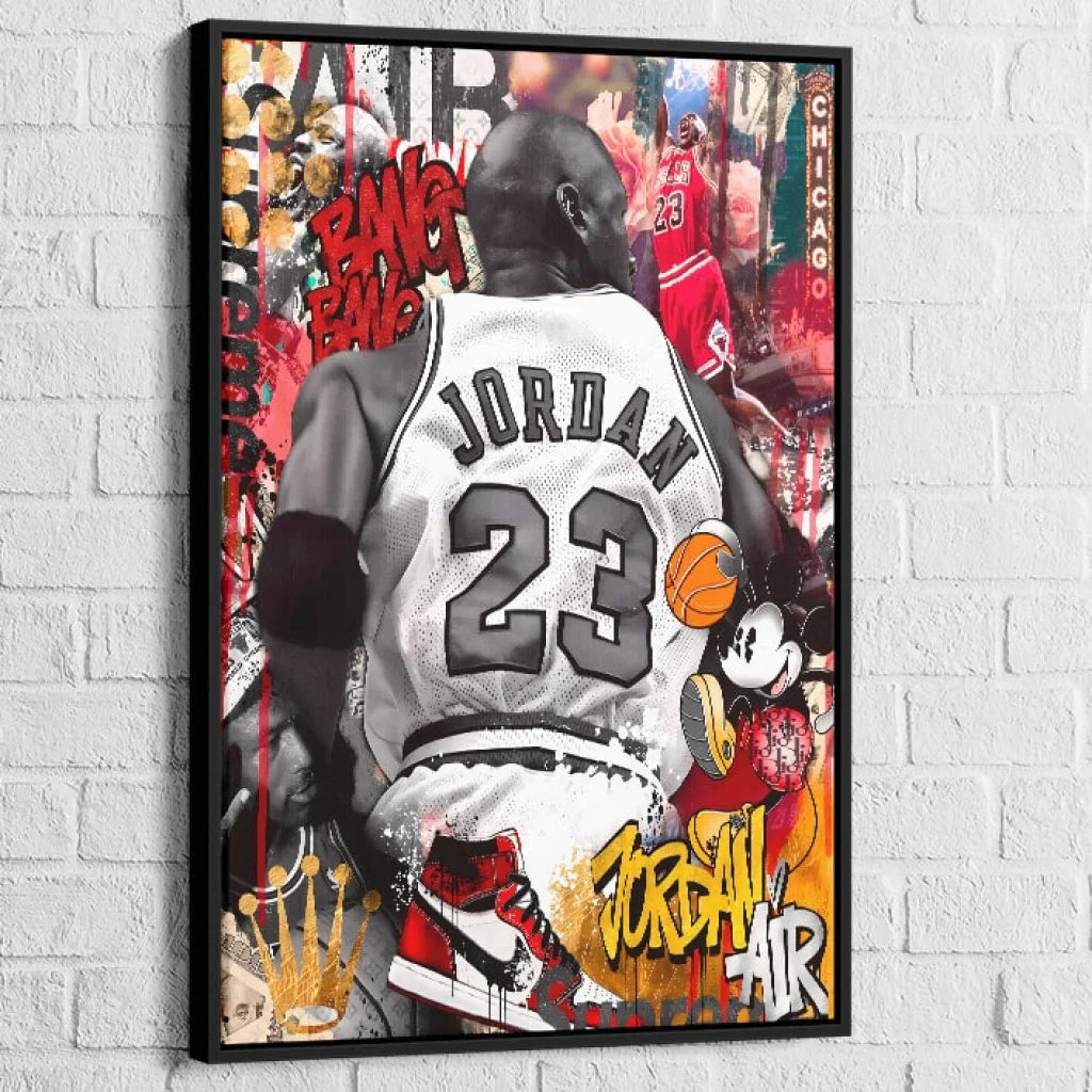 Street art basket avec Drip, tags “Bang Bang” et couronne dorée