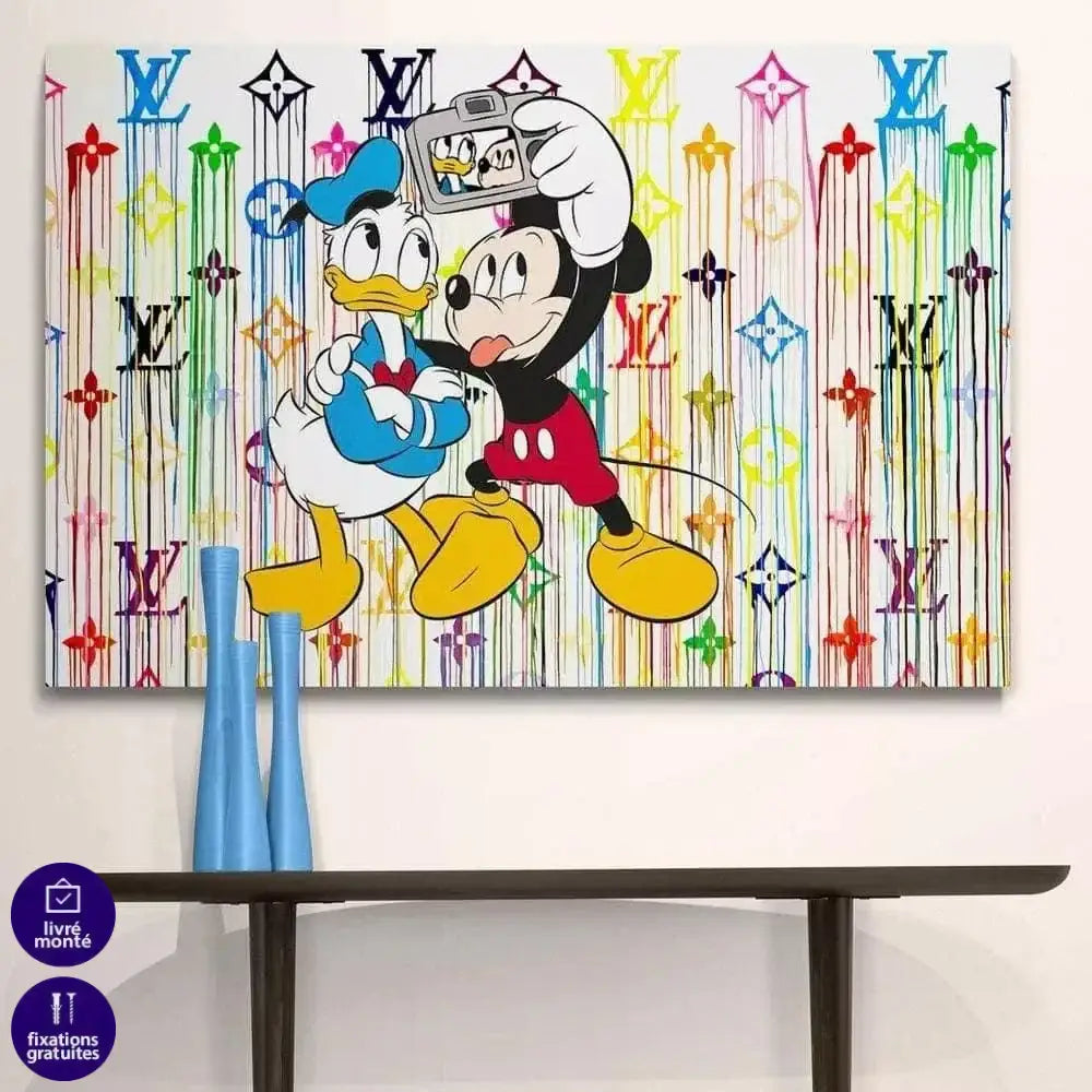 Tableau Street Art Mickey Donald & Louis Vuitton - Montableaudeco