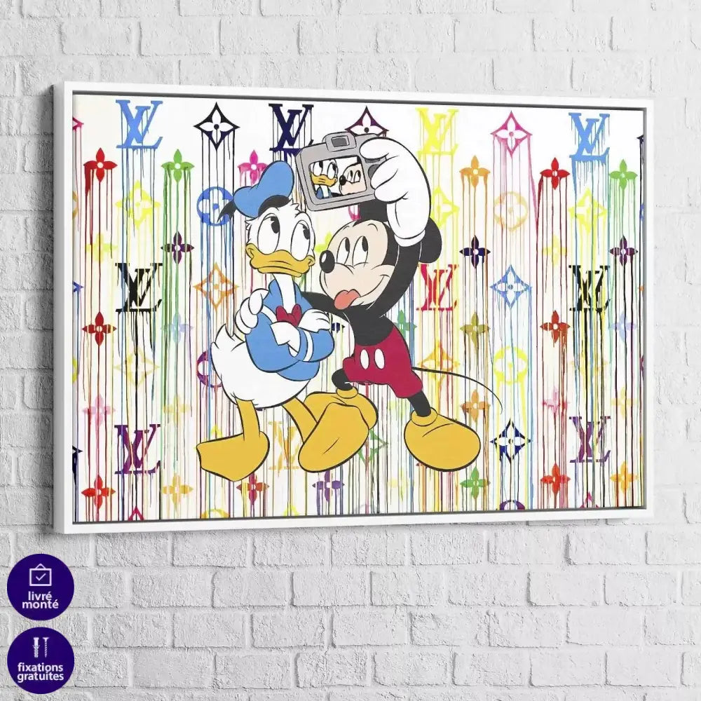 Tableau Street Art Mickey Donald & Louis Vuitton - Montableaudeco