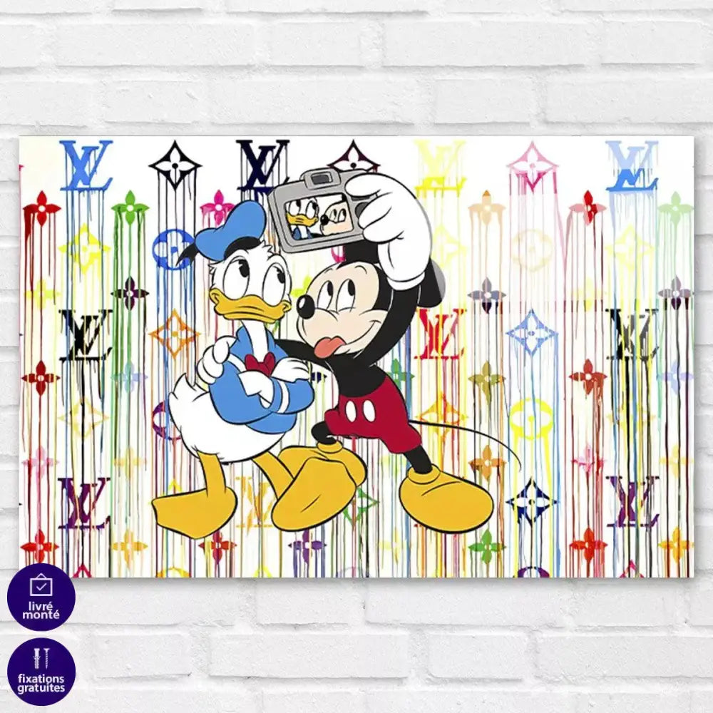 Tableau Street Art Mickey Donald & Louis Vuitton - Montableaudeco