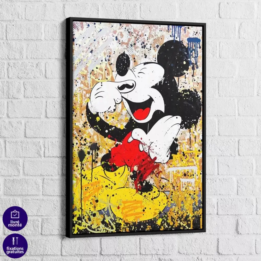 Tableau Street Art Mickey Hilare - Montableaudeco