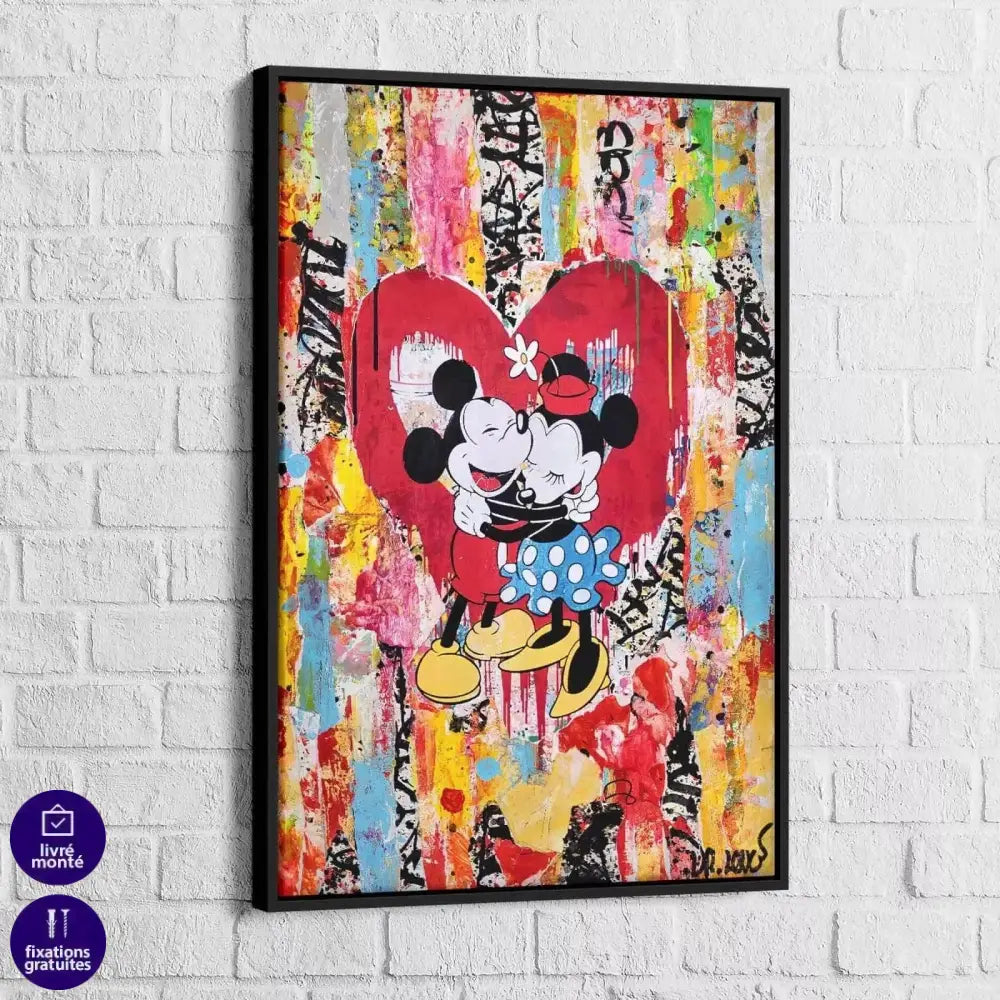 Tableau Street Art Mickey Minnie Loving - Montableaudeco