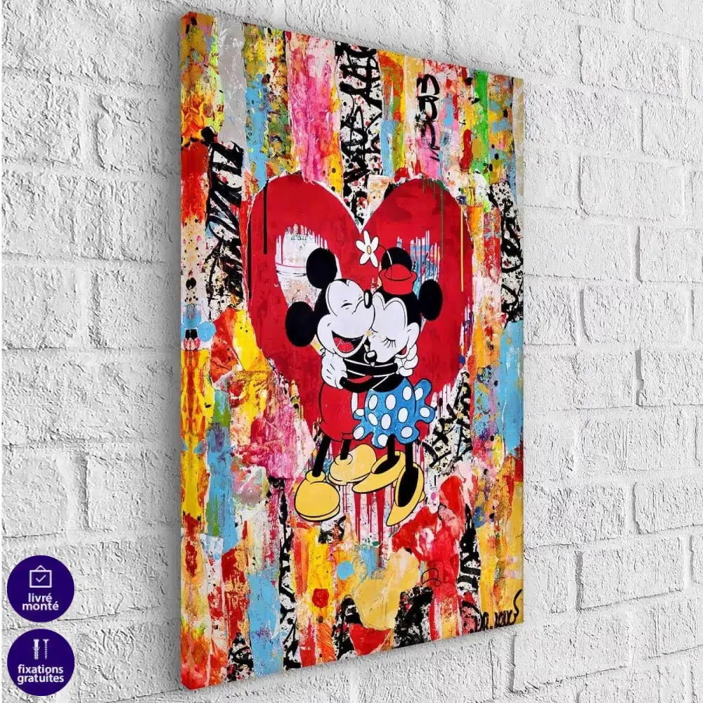 Tableau Street Art Mickey Minnie Loving - Montableaudeco
