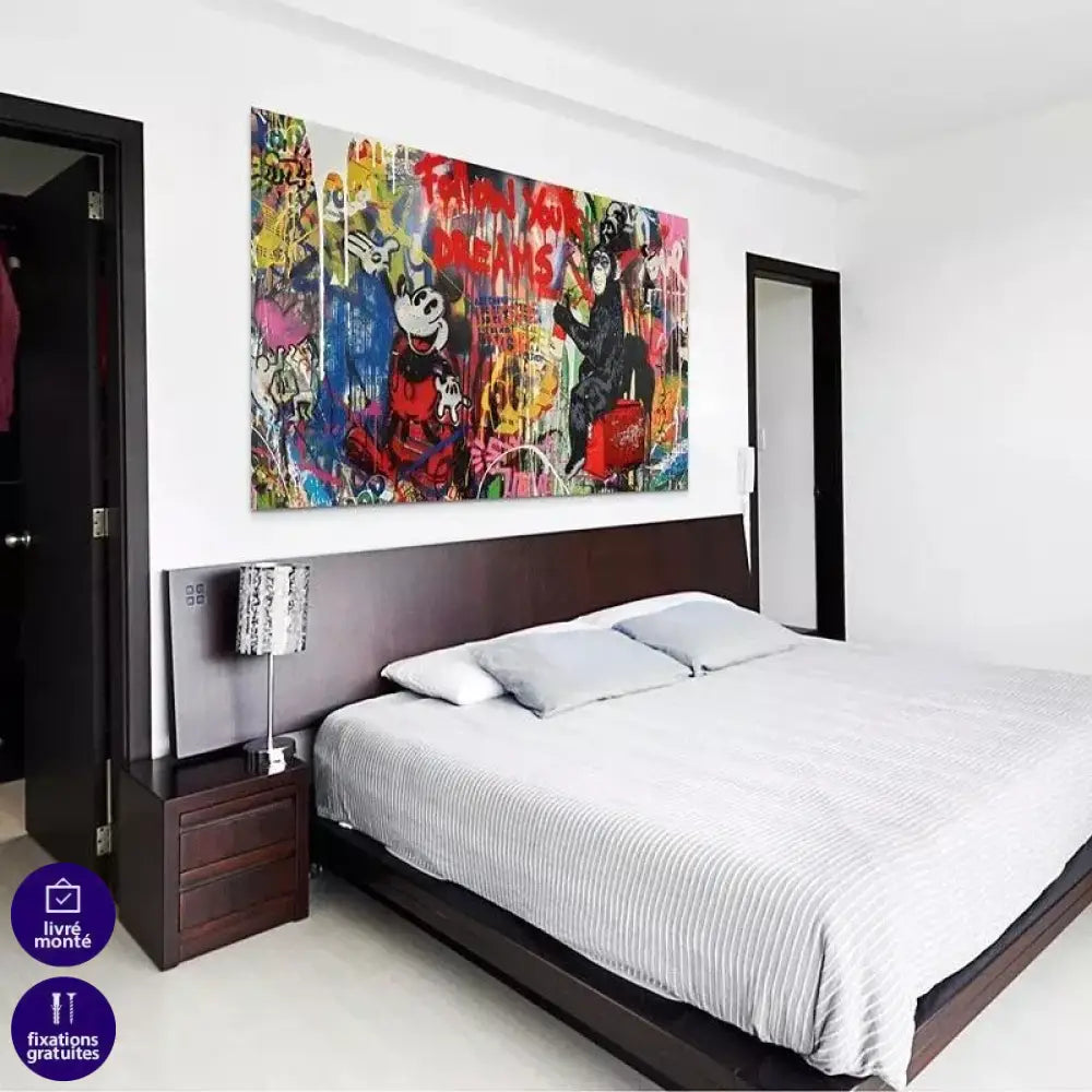 Tableau Street Art Mickey Monkey - Montableaudeco