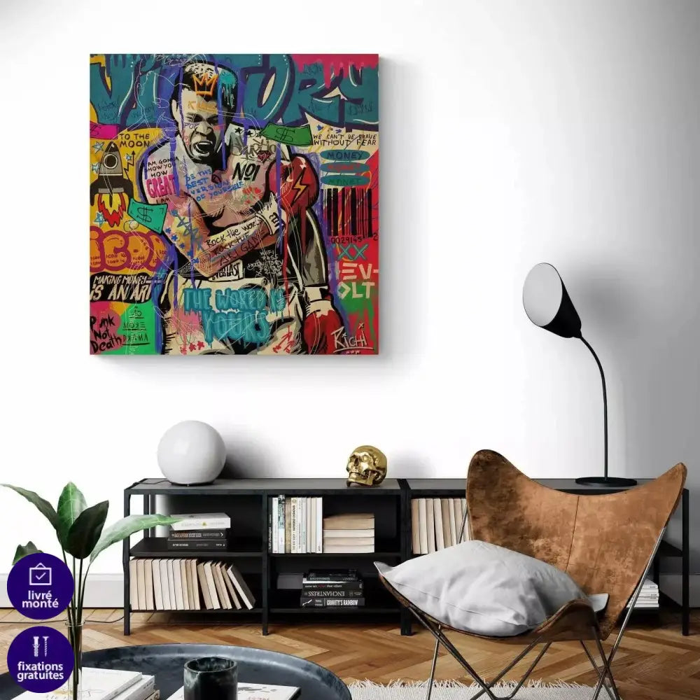 Tableau Street Art Mohamed Ali - Montableaudeco