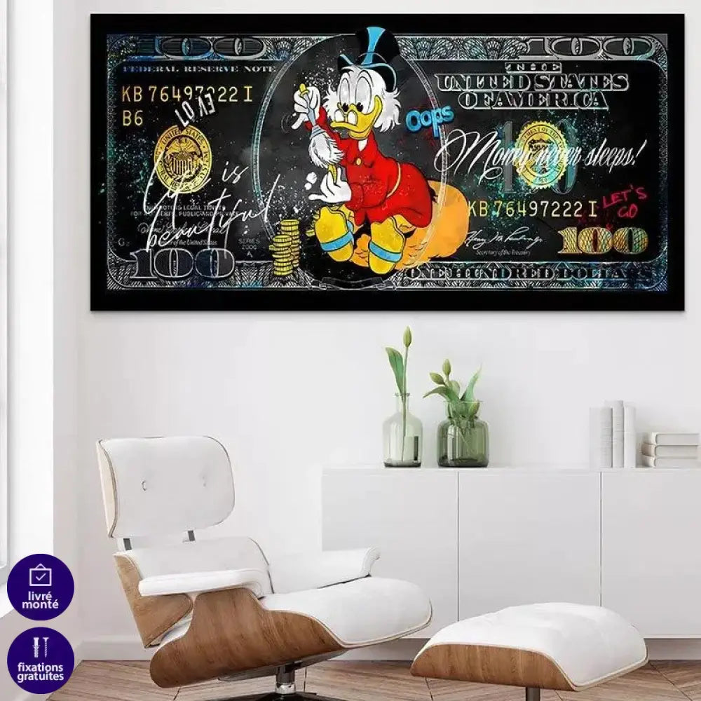 Tableau Street Art Picsou Dollars - Montableaudeco