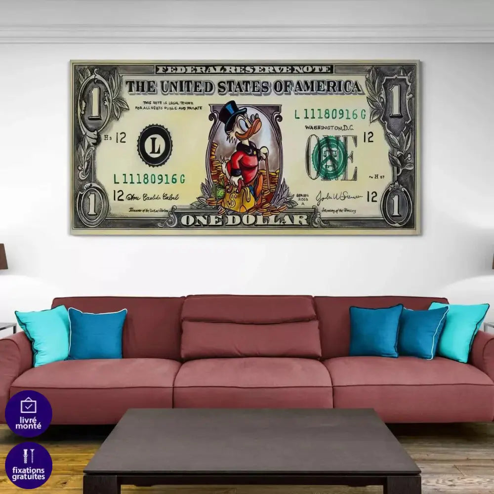 Tableau Street Art Picsou Juste One - Montableaudeco