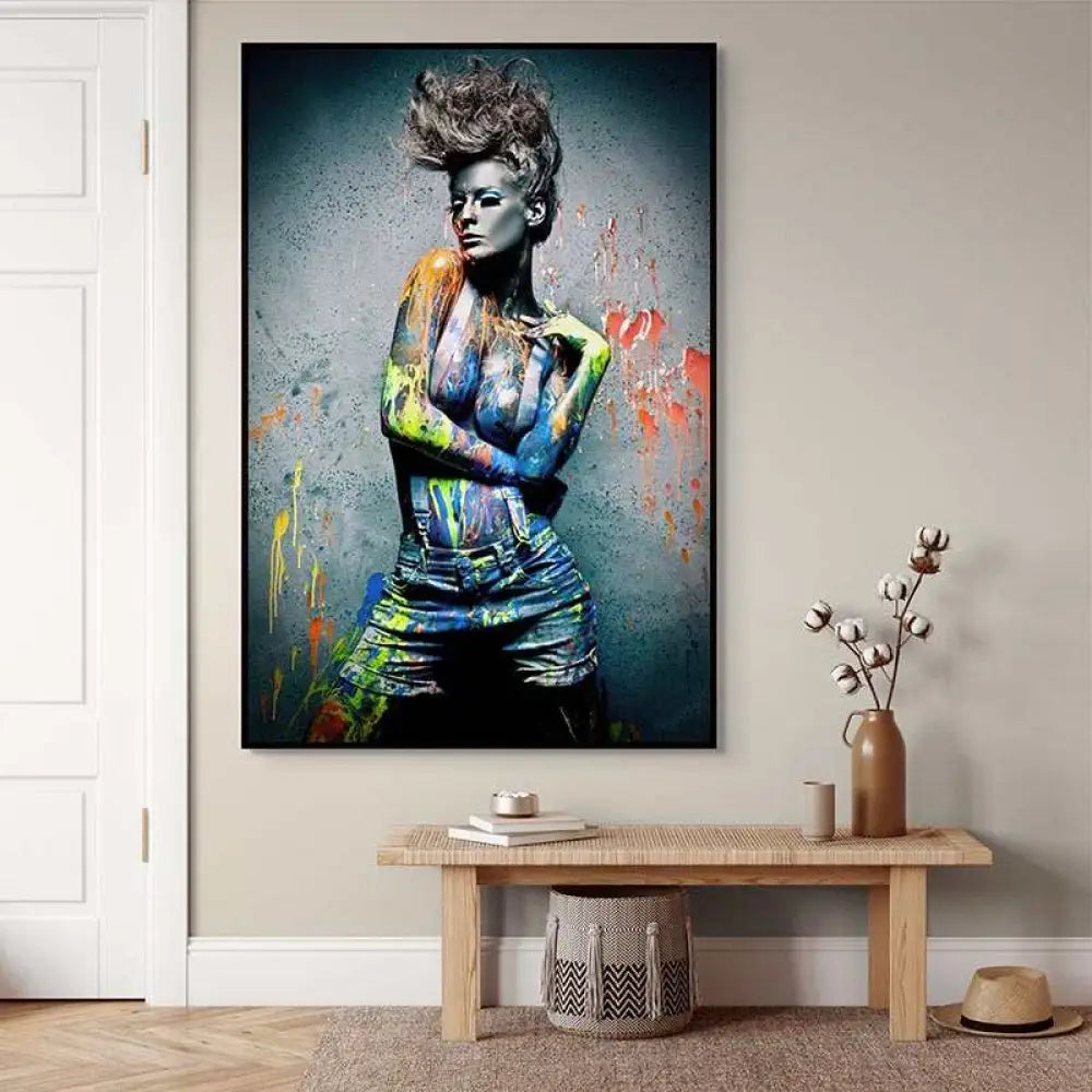 Tableau Street Art Rébellion Colorée 40x60cm / Toile tendue sur châssis Tableau Street art