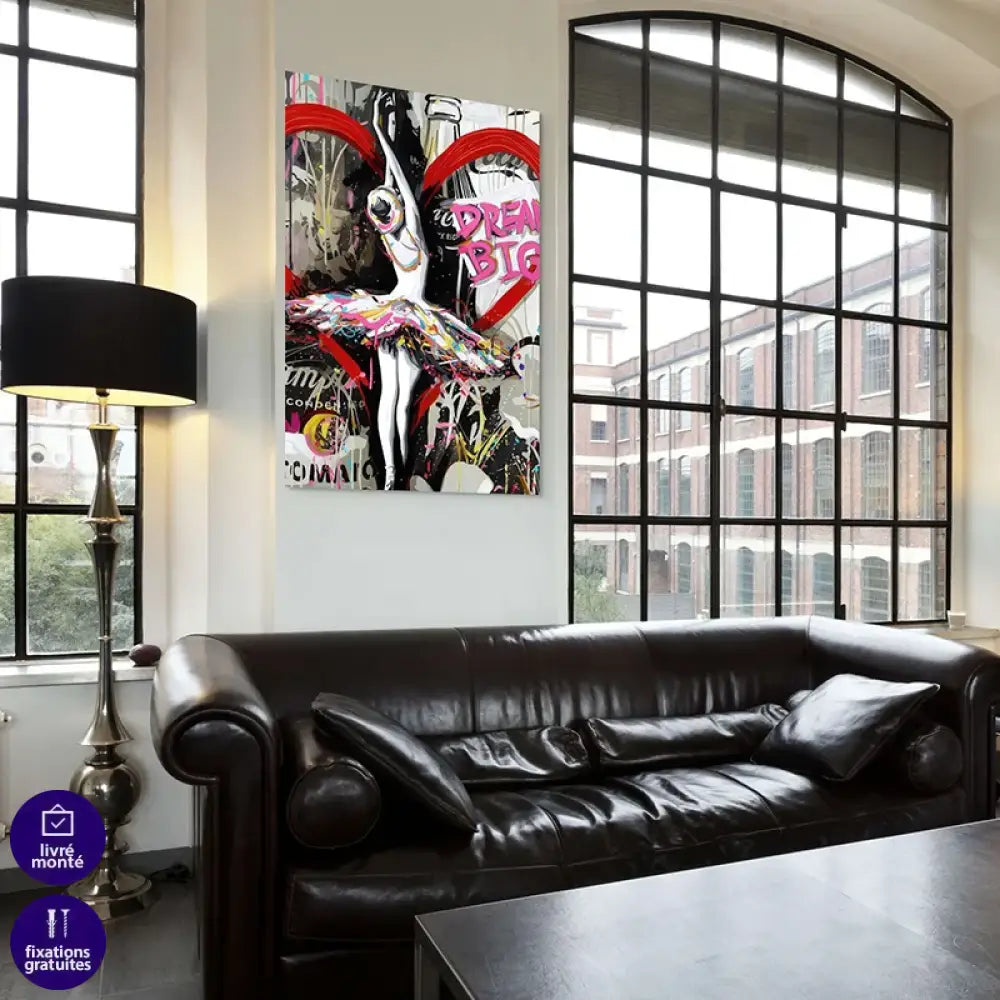 décoration urbaine avec ballerine graffiti