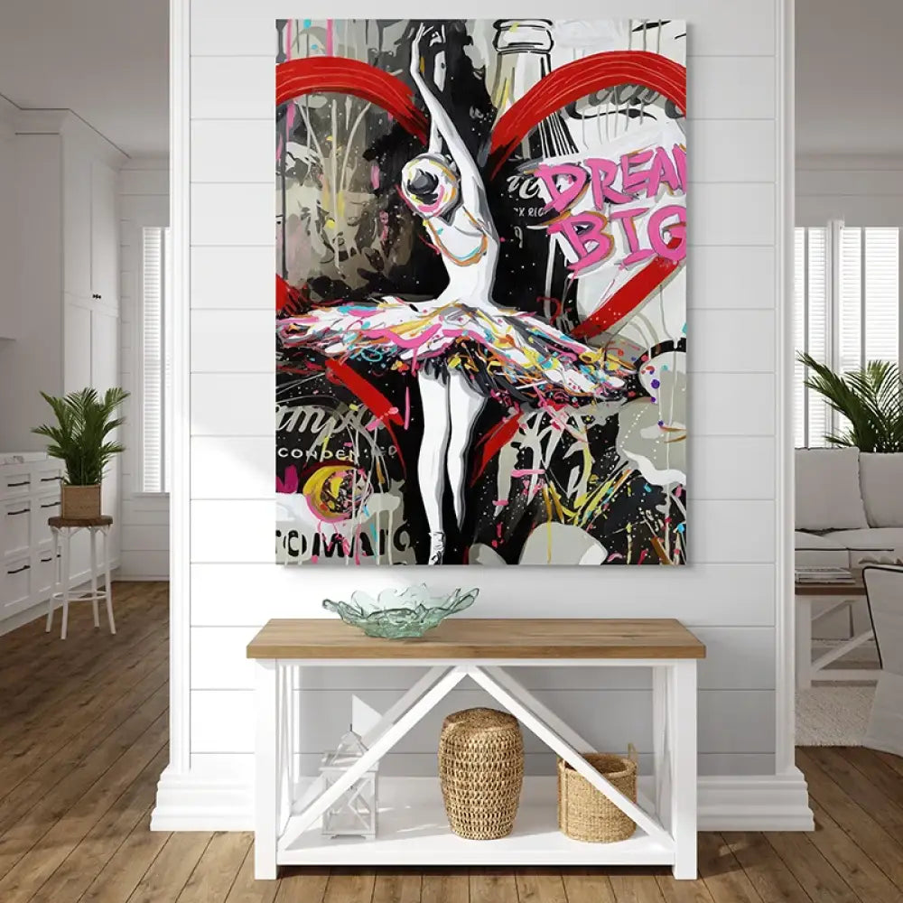 tableau street art danseuse rêve en grand