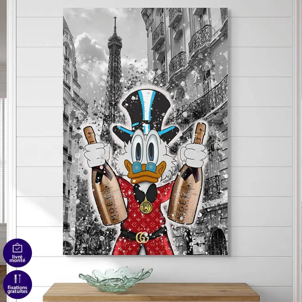 Tableau Street Art Rich Duck in Paris 40x60cm / Affiche sans cadre Tableau Street Art