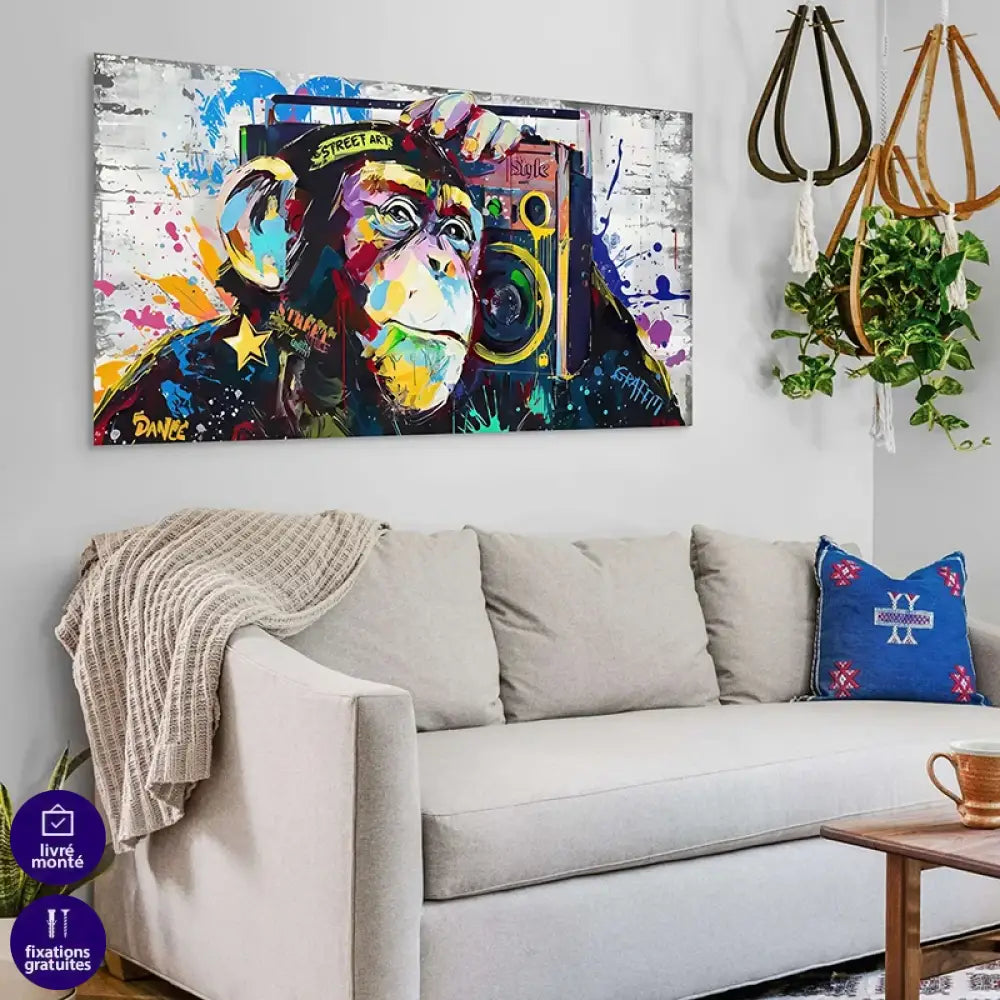 tableau street art singe boombox