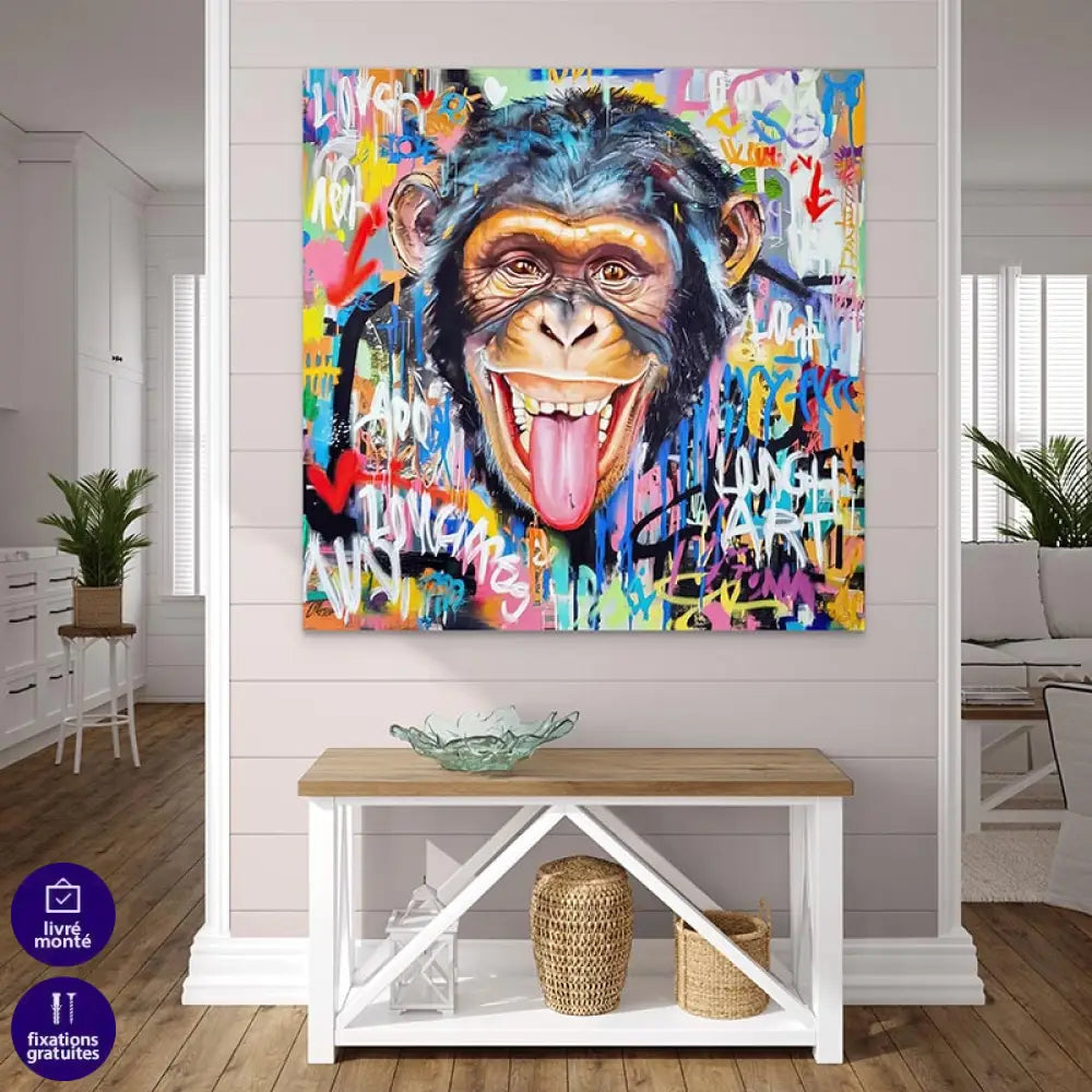 tableau singe graffiti