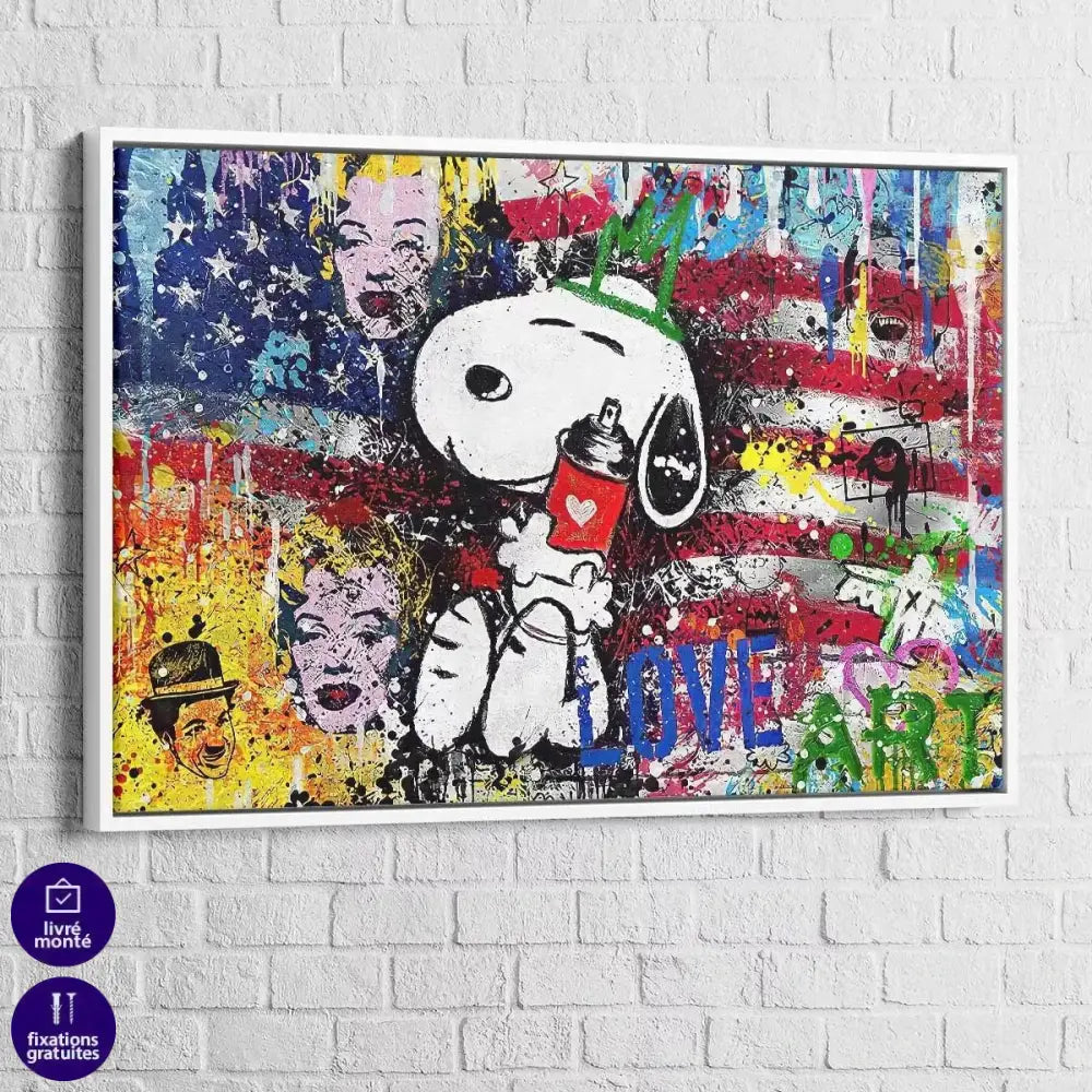 Tableau Street Art Snoopy - Montableaudeco
