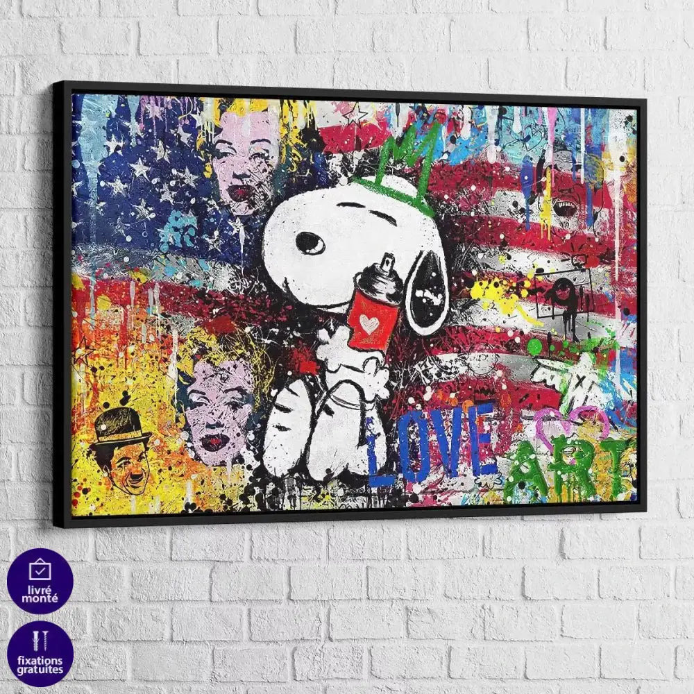 Tableau Street Art Snoopy - Montableaudeco