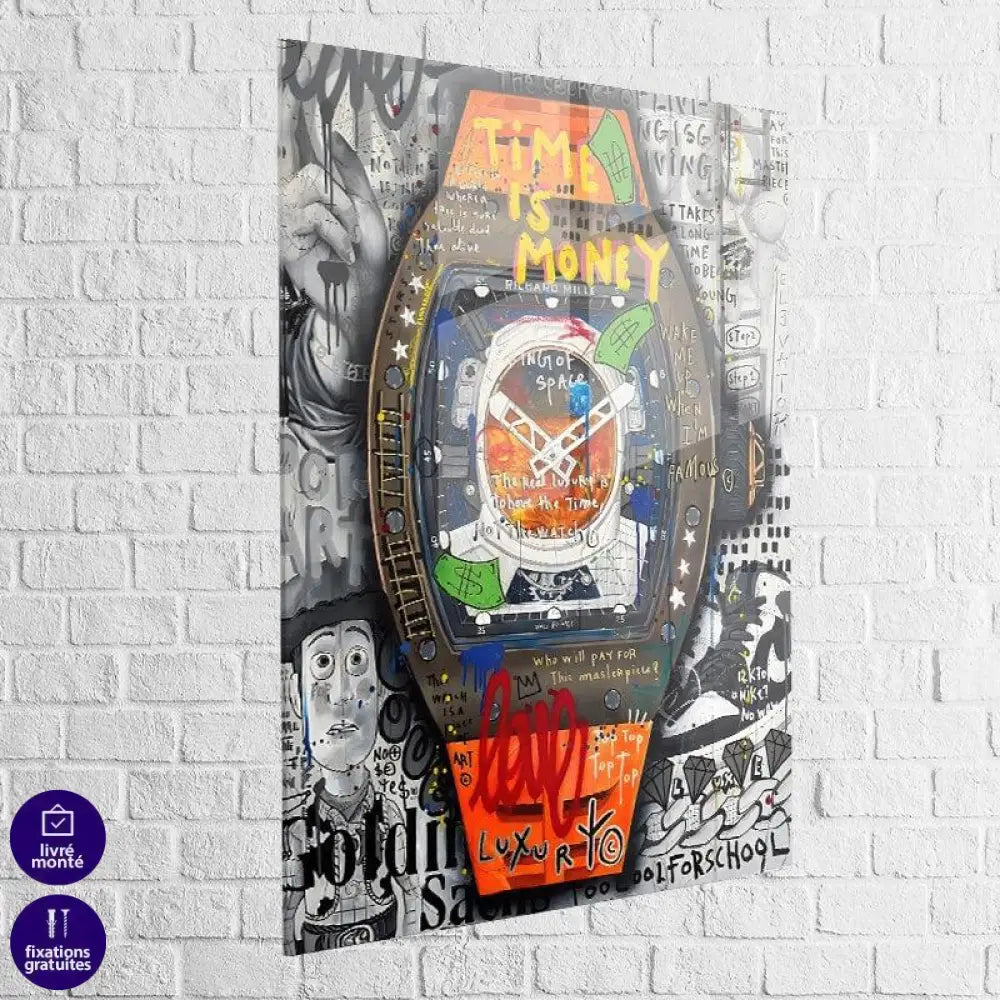 Tableau Street Art Time is Money - Montableaudeco