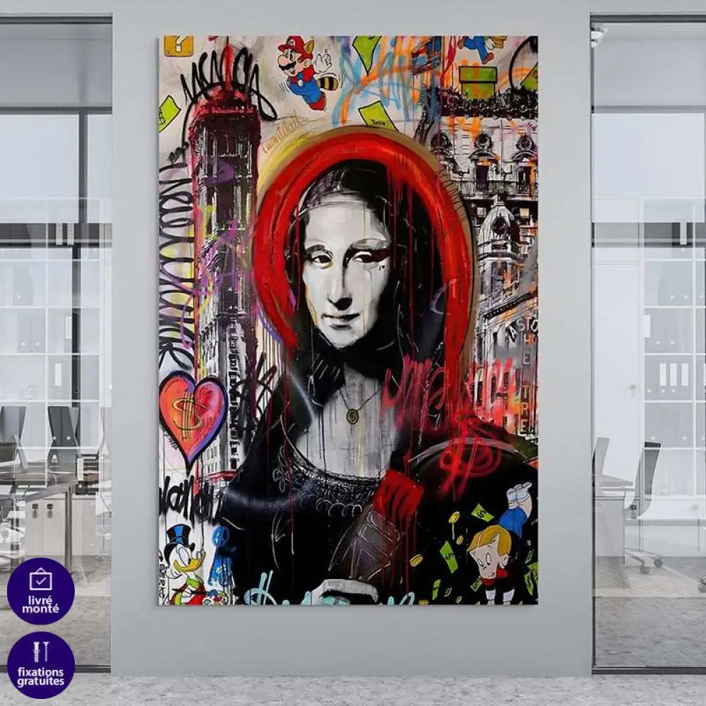 Tableau Street Art Urban Mona 40x60cm / Toile tendue sur châssis Tableau Street art