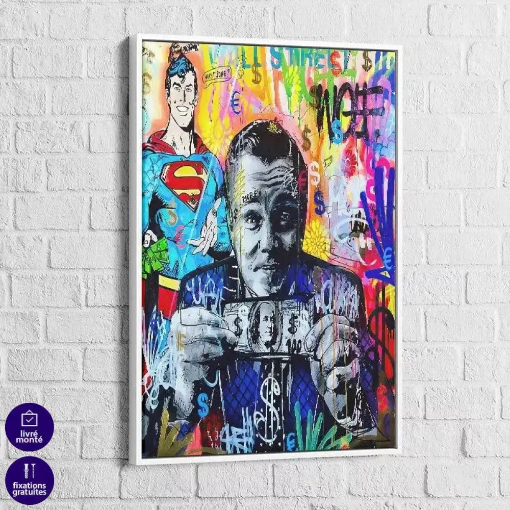 Tableau Street Art Wolf Superman - Montableaudeco