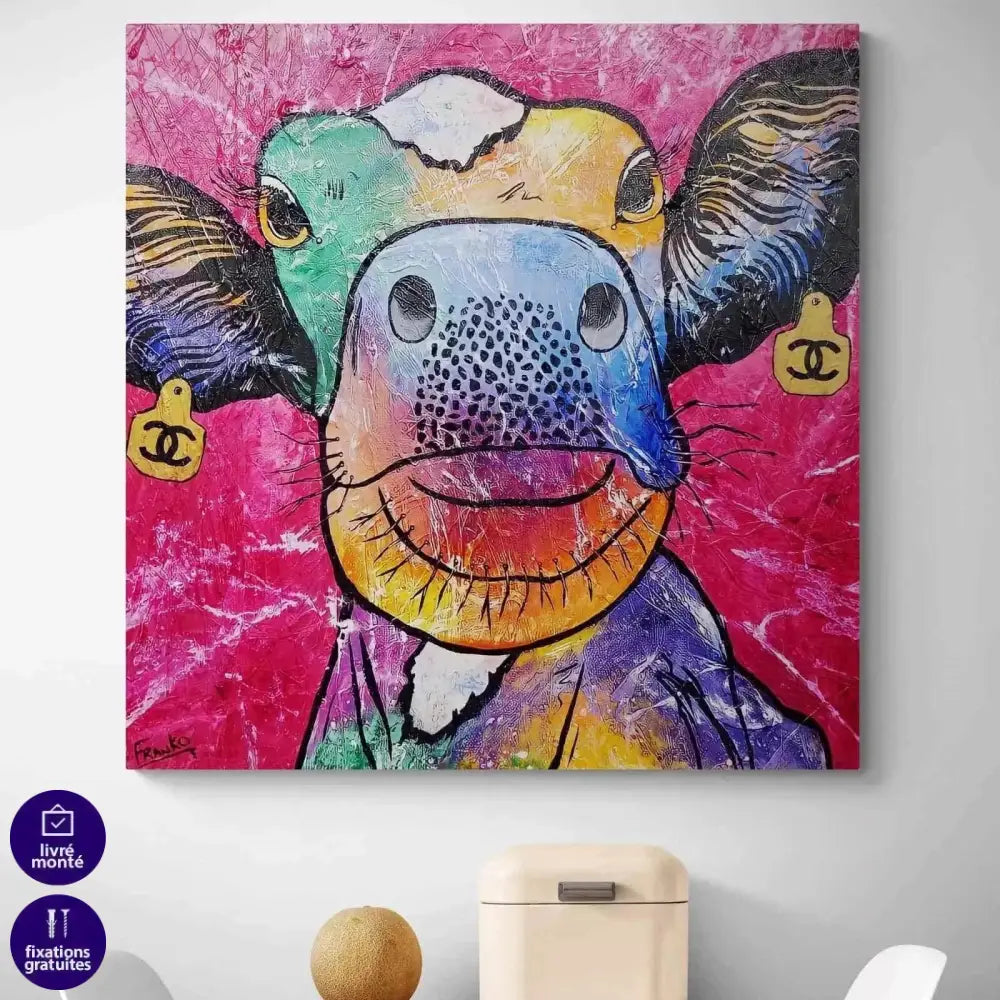 Tableau Vache Fashion - Montableaudeco
