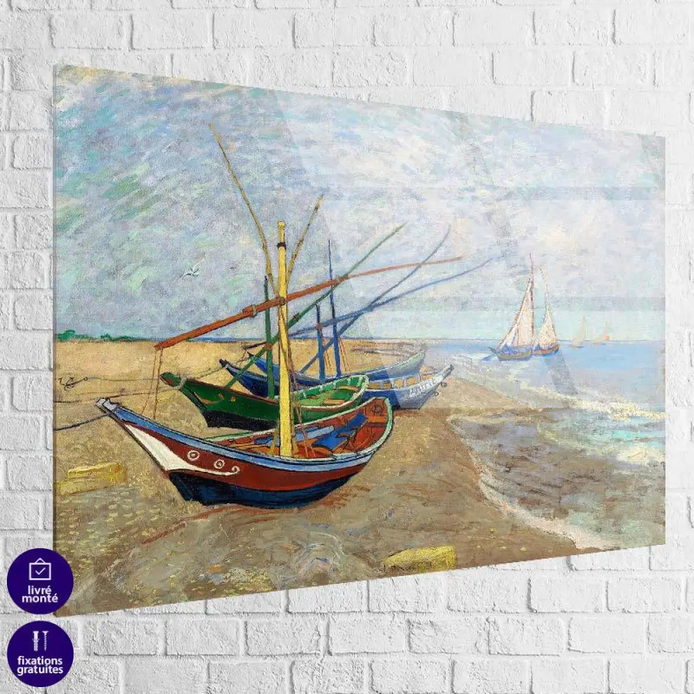 Tableau Vincent Van Gogh Bateau de Pêche à Saintes Maries - Montableaudeco