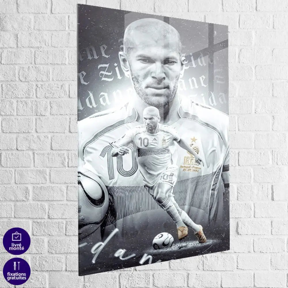Tableau Zidane Le Roi Zidane 40x60cm / Plexiglas Tableau Sport