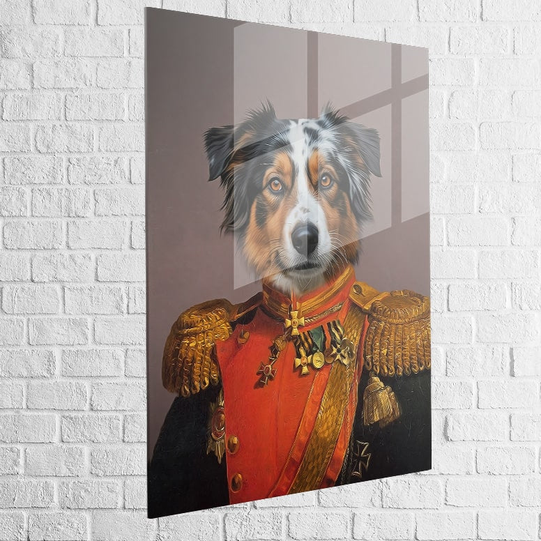 tableau chien costume militaire héros empire déco murale