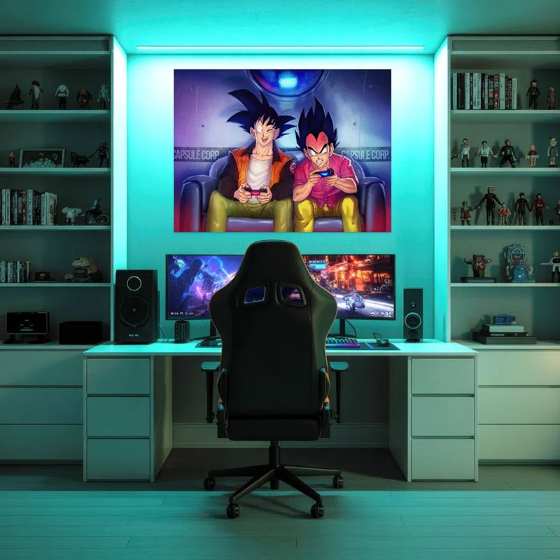 tableau dragon ball game over kakarot goku vegeta gaming